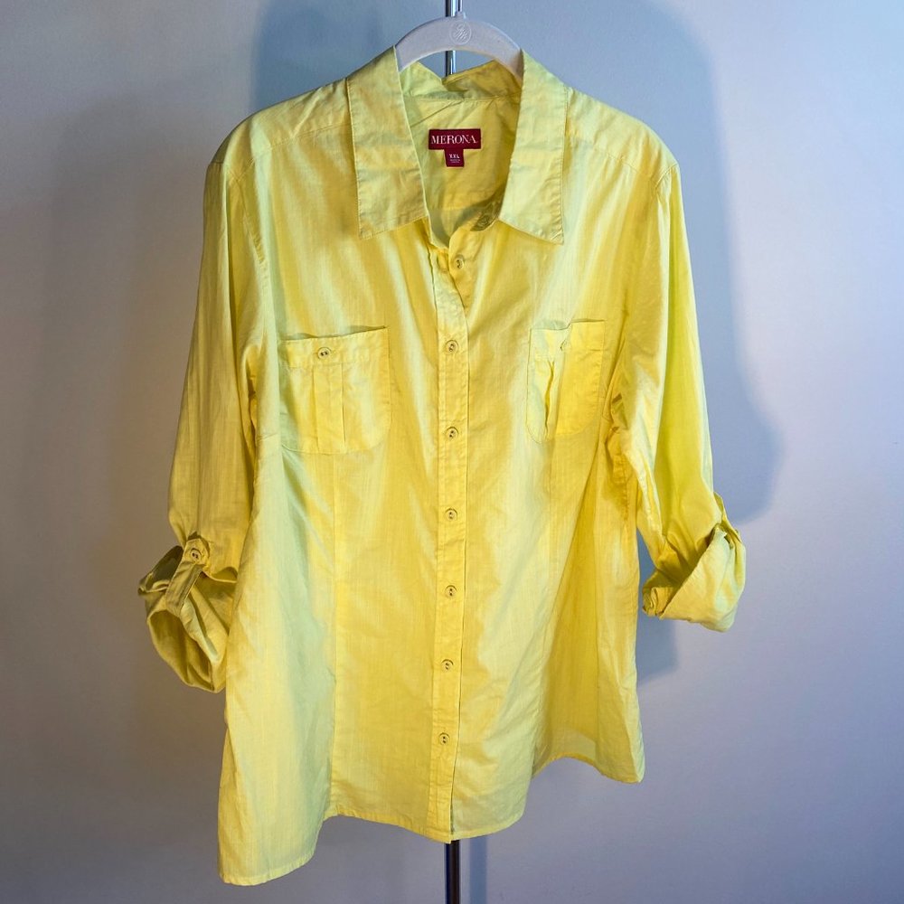 Chartreuse Button Down, Perfect Condition - image 3